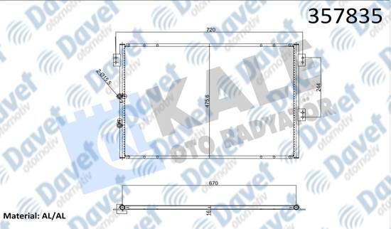 KALE 357835 Kondenser Toyota Hiace V2.5d 4d 06-  ####